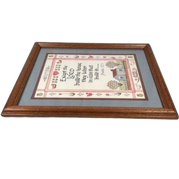 Home Interiors Charles Humphrey Signed Framed Print Psalm 127:1 Scripture Verse - Picture 3 of 10